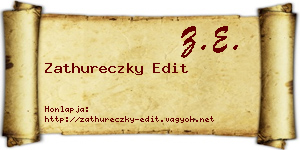 Zathureczky Edit névjegykártya